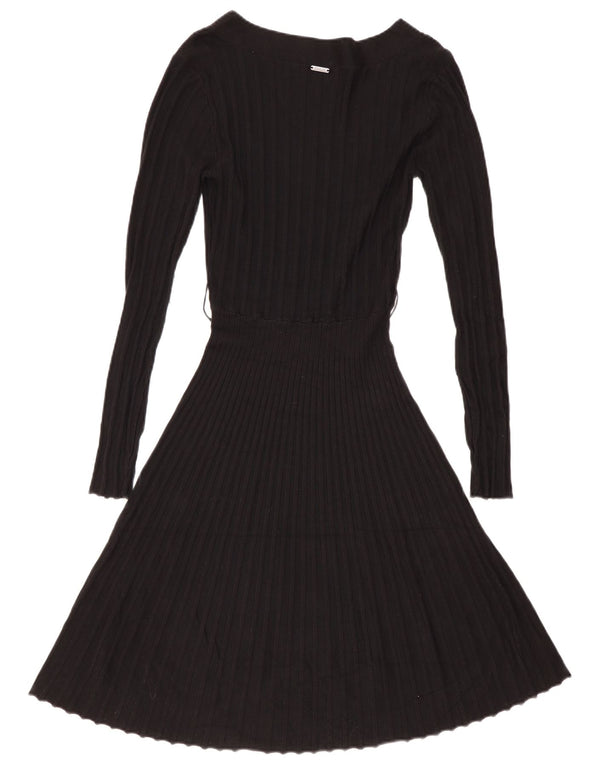 Abito maglione a maniche lunghe da donna Guess UK 8 Small in viscosa nera