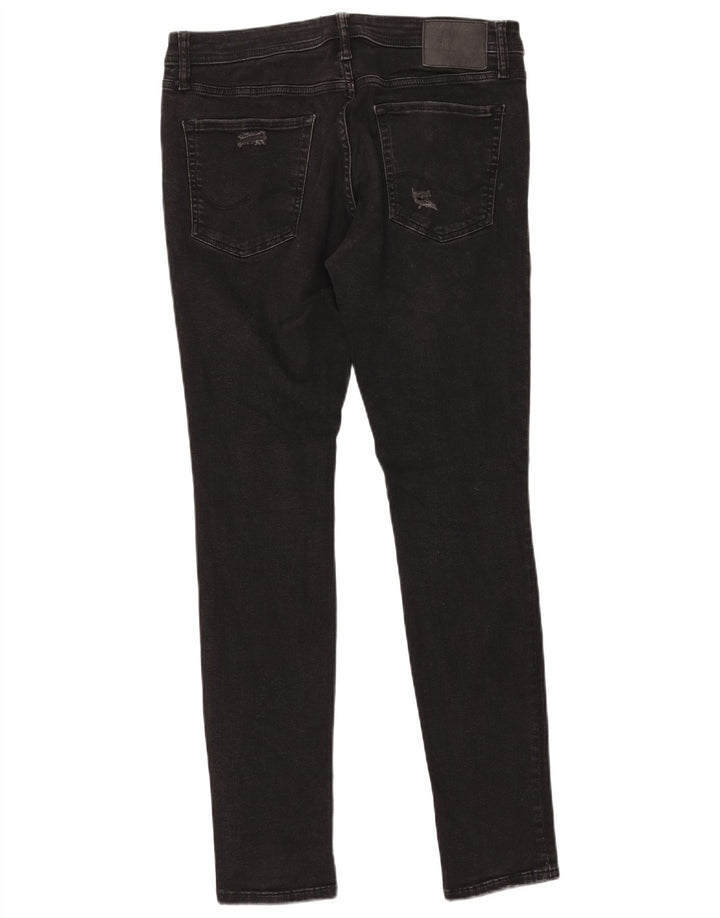 JACK & JONES Jeans skinny effetto consumato Liam da uomo W34 L31 neri