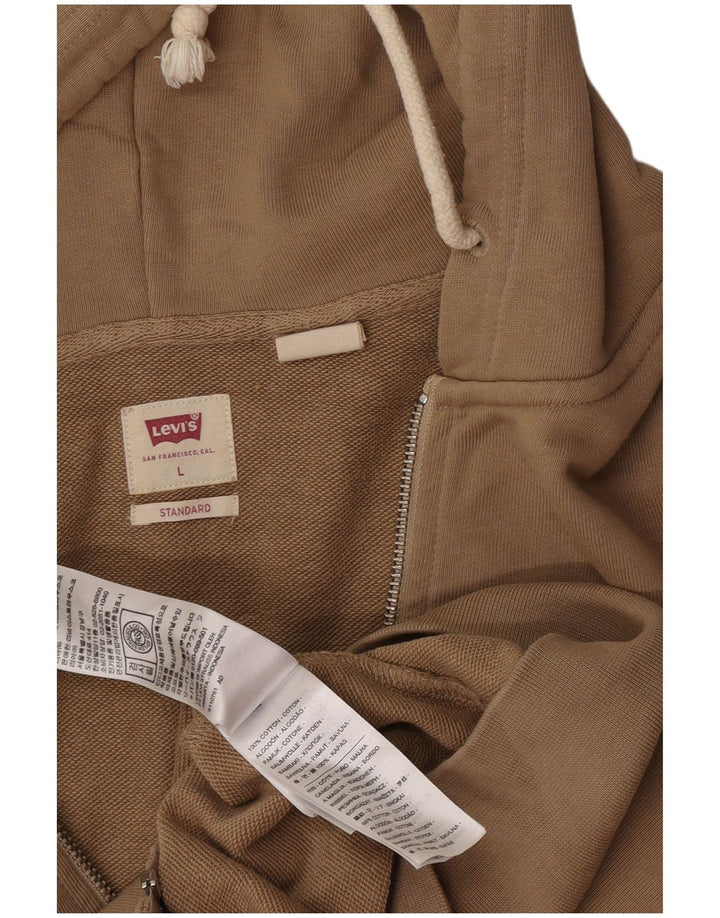 Maglione con cappuccio e zip standard da uomo Levi's, grande, in cotone marrone