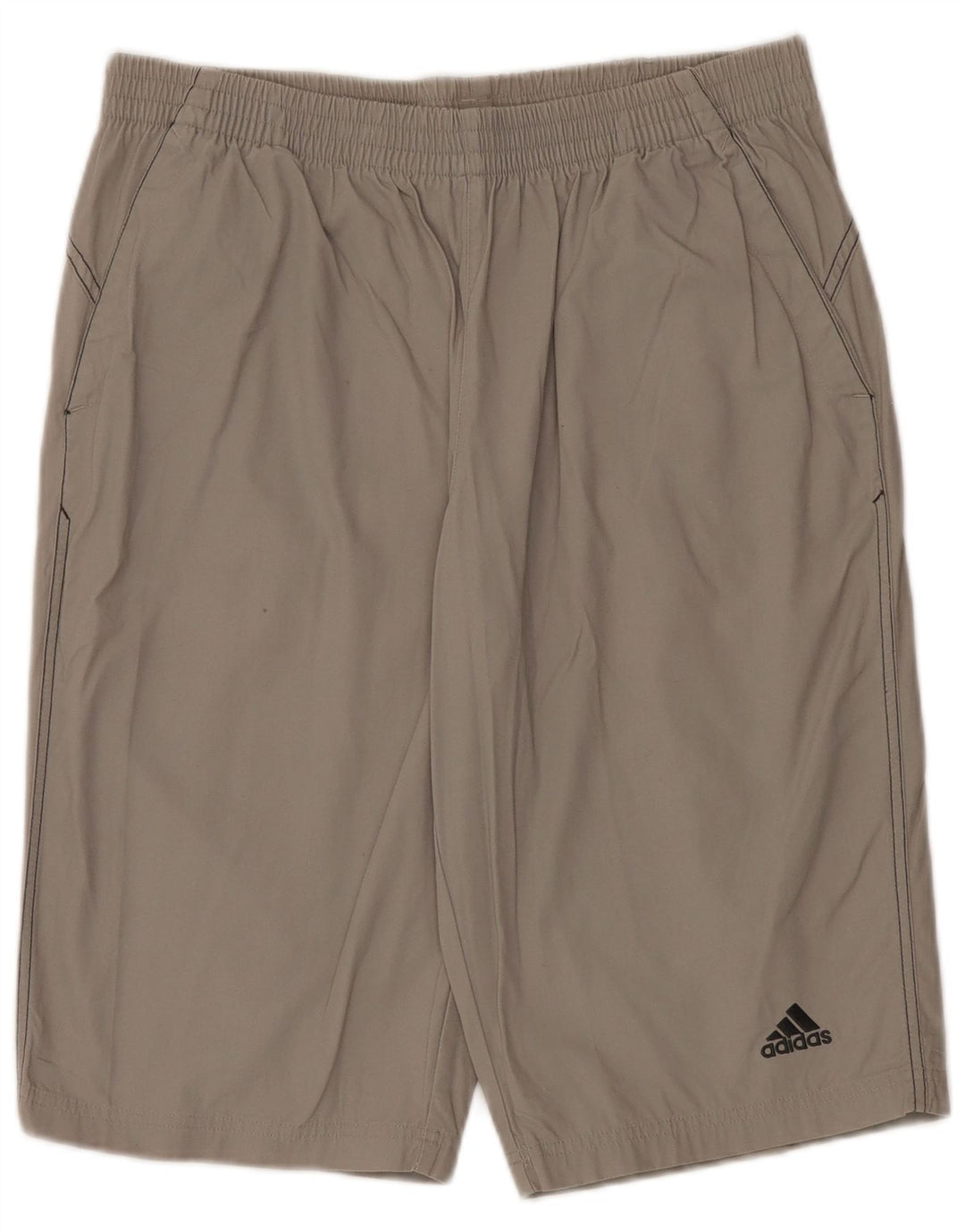 Pantaloncini sportivi da uomo Adidas in cotone grigio medio