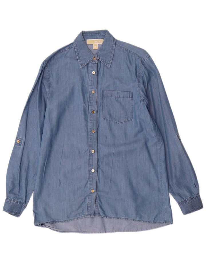 MICHAEL KORS Camicia di jeans oversize da donna UK 6 XS Blu