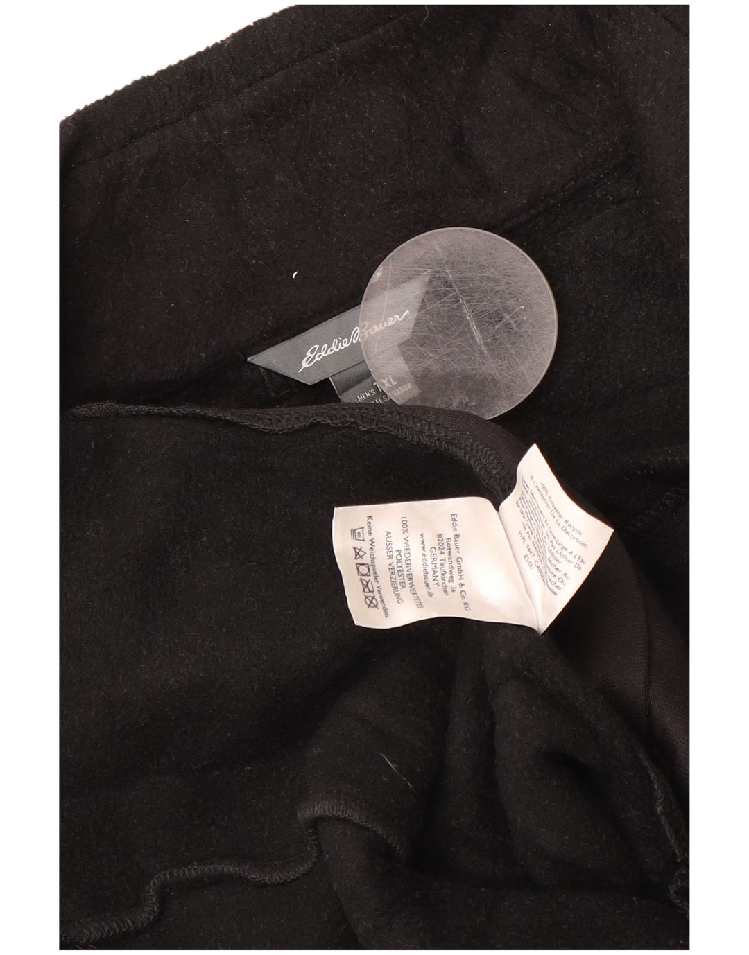 EDDIE BAUER Gilet da uomo in pile con fodera alta UK 42 XL Poliestere nero