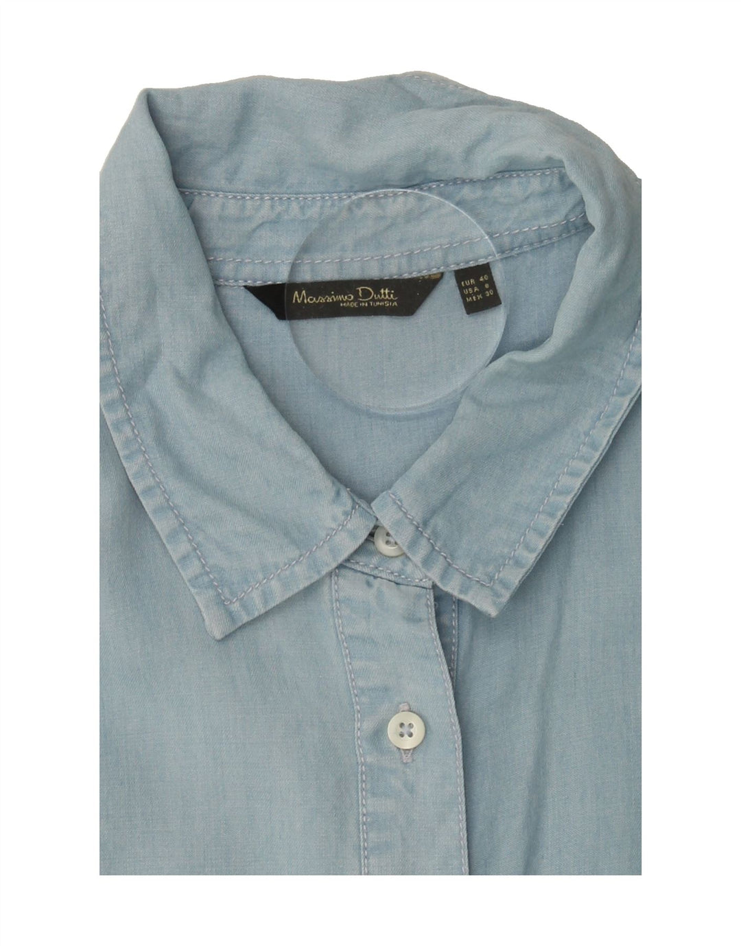 MASSIMO DUTTI Womens Long Sleeve Denim Dress EU 40 Medium Blue Vintage Massimo Dutti and Second-Hand Massimo Dutti from Messina Hembry 