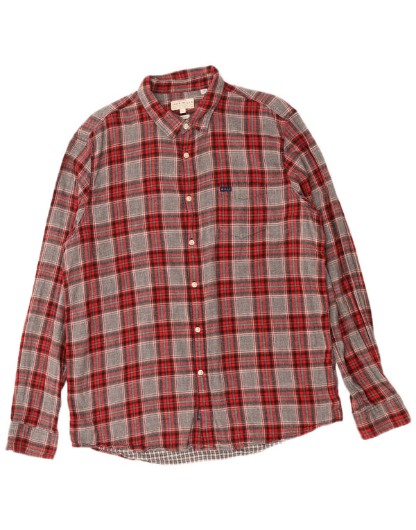 Camicia in flanella vestibilità regolare da uomo Jack Wills XL in cotone a quadri grigi