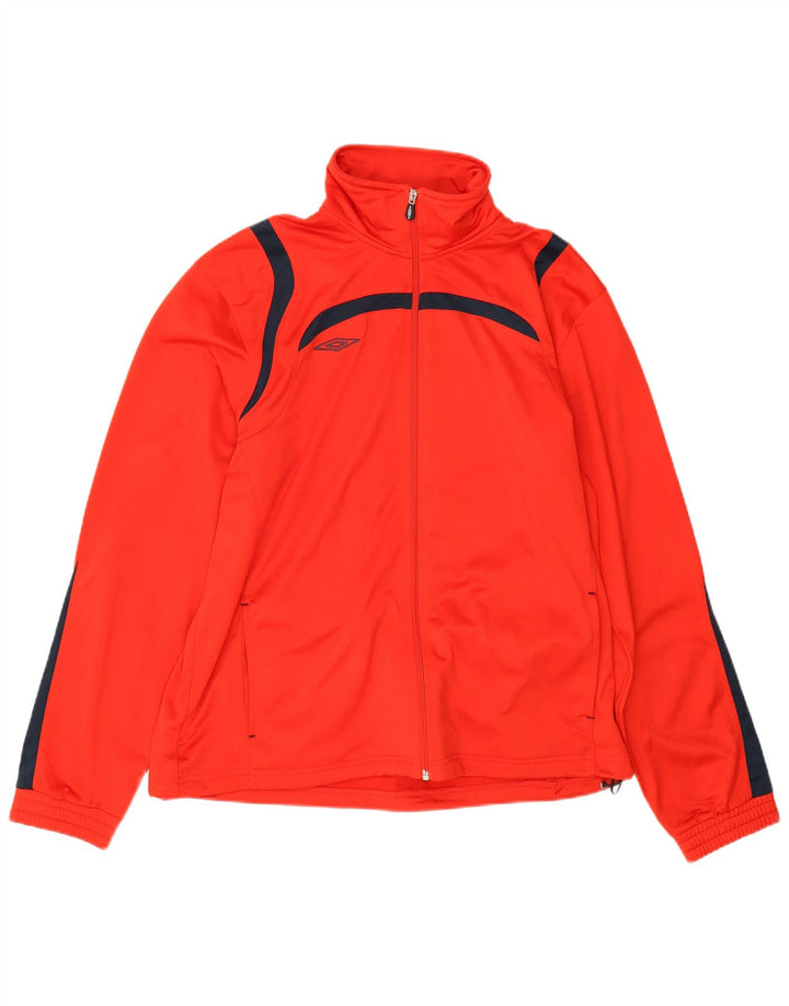 Felpa Umbro da Uomo XL con Zip, Colore Rosso a Blocchi, Poliestere