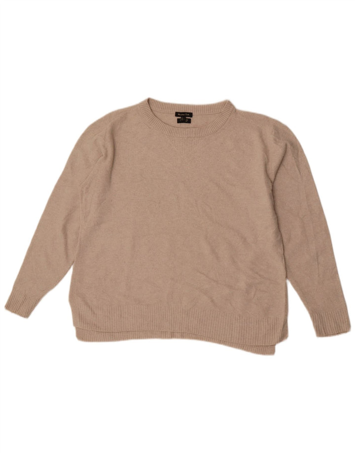 Massimo Dutti Maglione da donna con scollo a barchetta UK 16 Large Beige