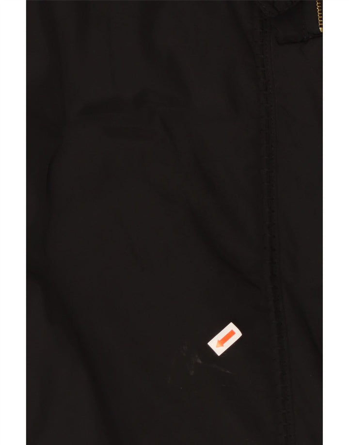 Cappotto vintage da donna con cappuccio IT 47 grande poliestere nero