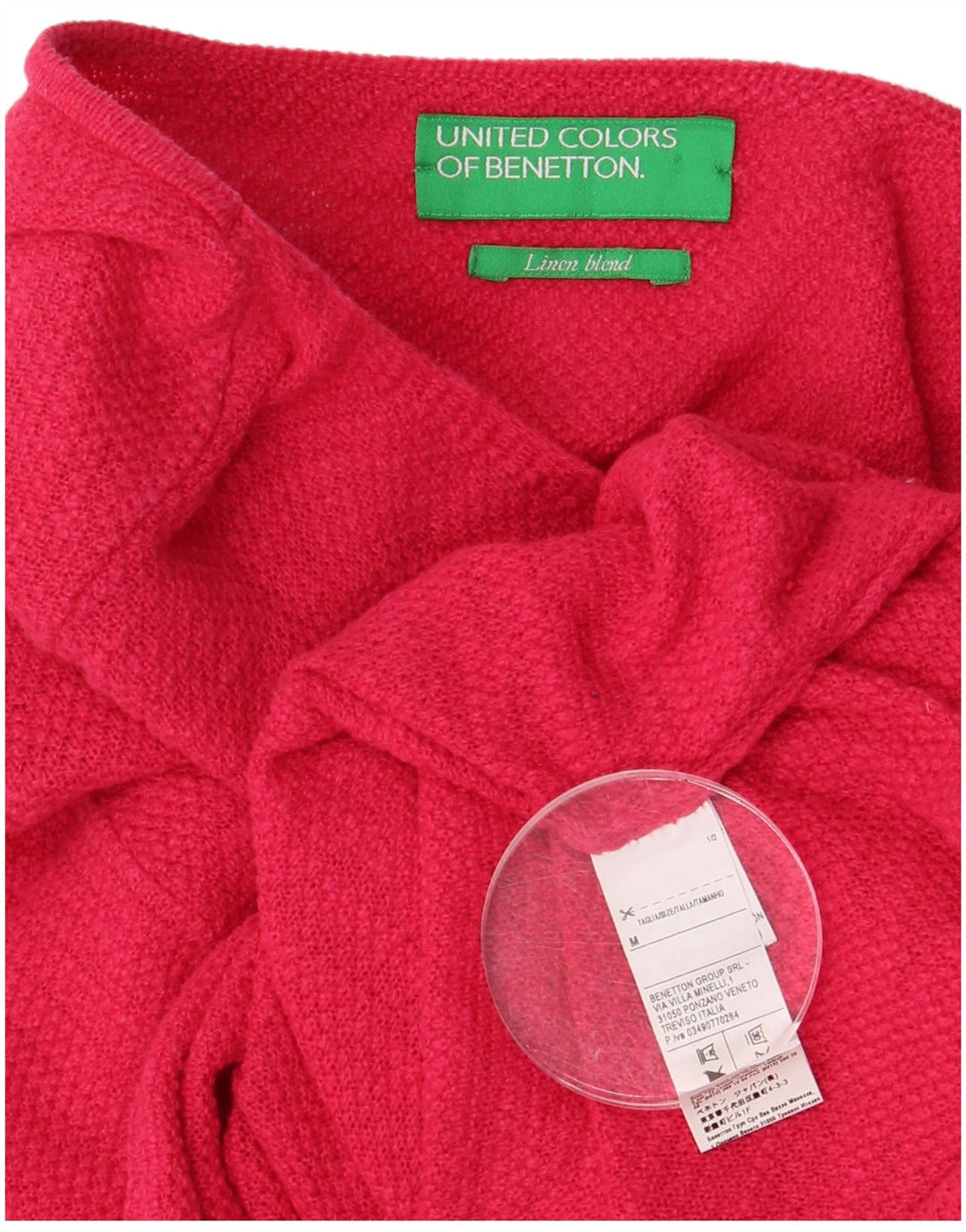 Maglione da donna oversize con scollo a barca Benetton UK 14 Cotone rosa medio