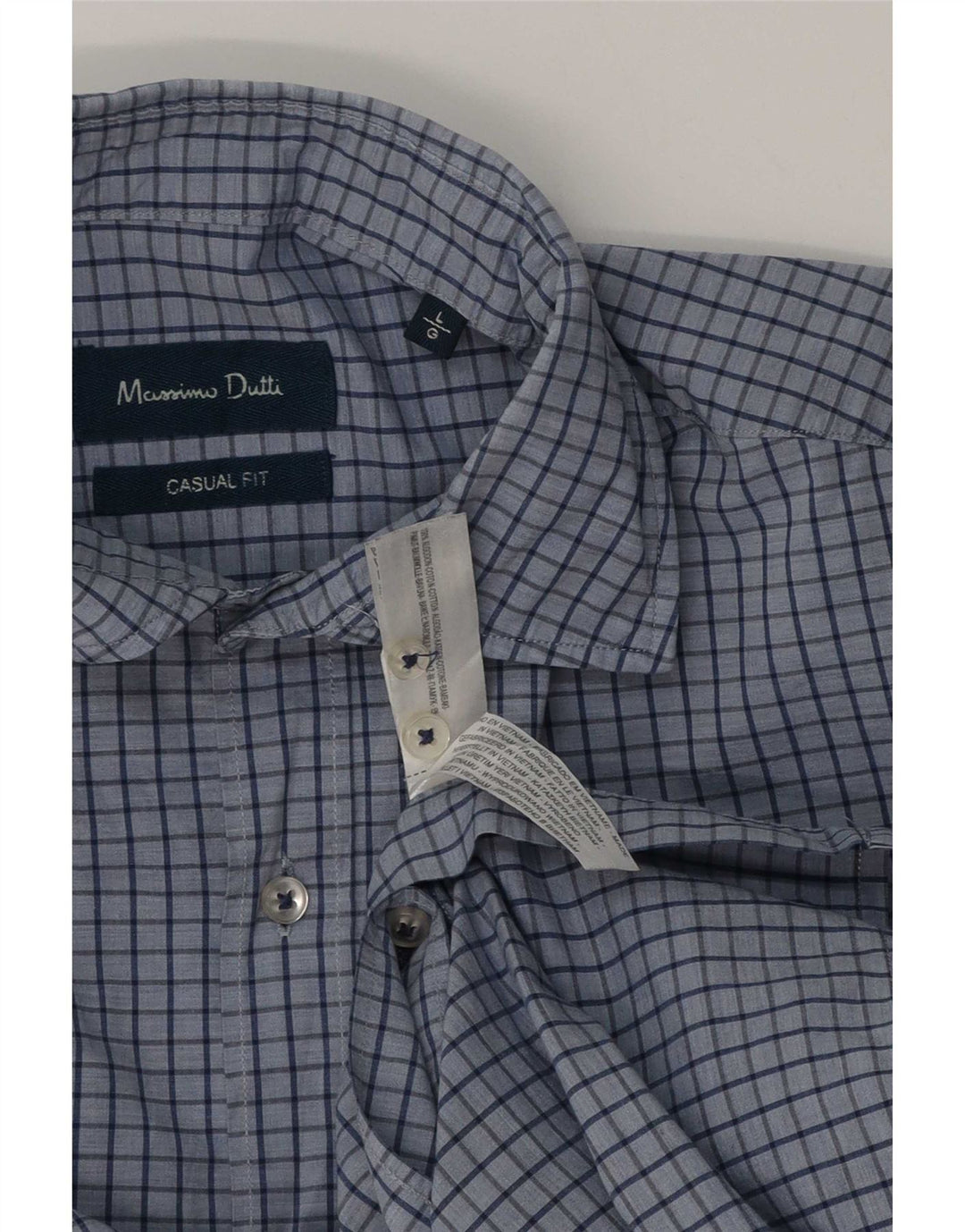 Camicia casual da uomo Massimo Dutti in cotone a quadri blu grandi