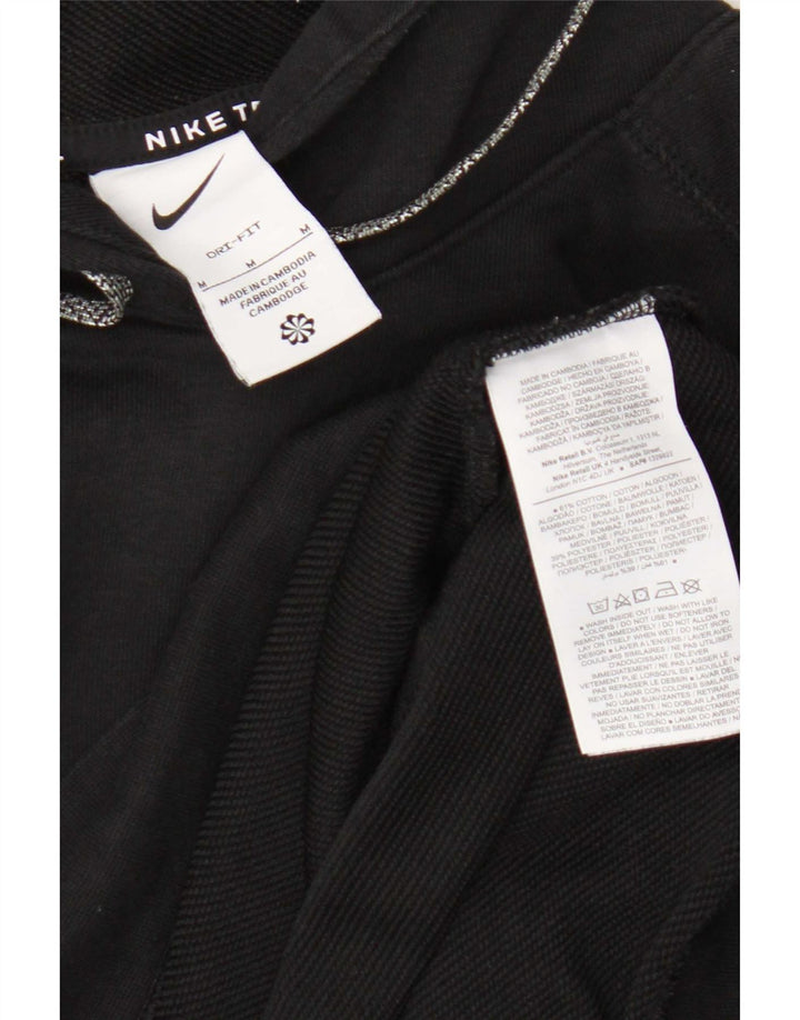 Felpa con cappuccio grafica Nike Dri Fit da uomo in cotone nero medio