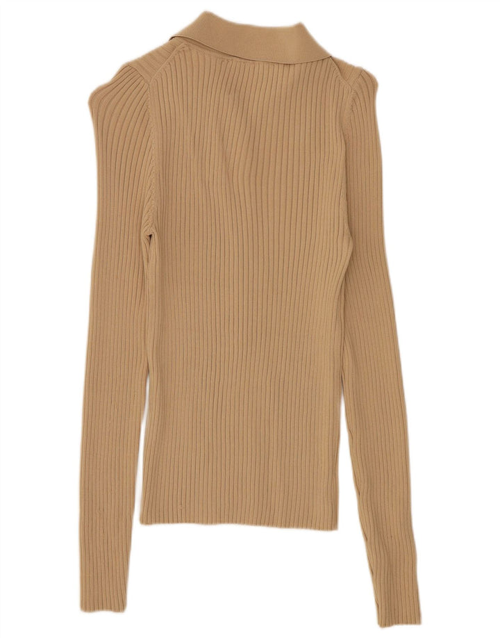 Maglione corto con collo alto da donna Zara UK 12 Beige medio
