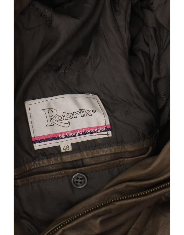 Cappotto in pelle da uomo ROBRIK IT 48 Marrone medio