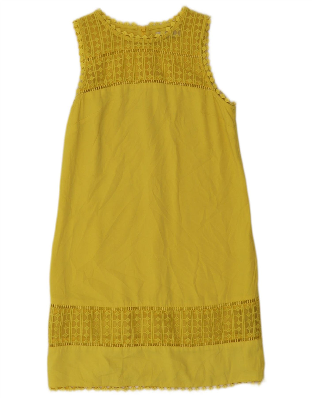 Abito a trapezio senza maniche da donna Oasis UK 8 piccolo poliestere giallo