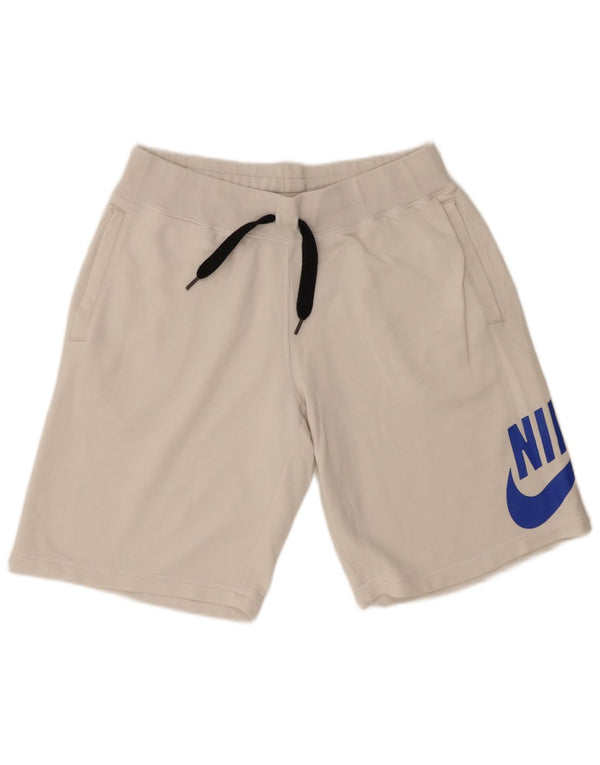 Pantaloncini sportivi con grafica Nike da uomo, grandi, in cotone bianco sporco