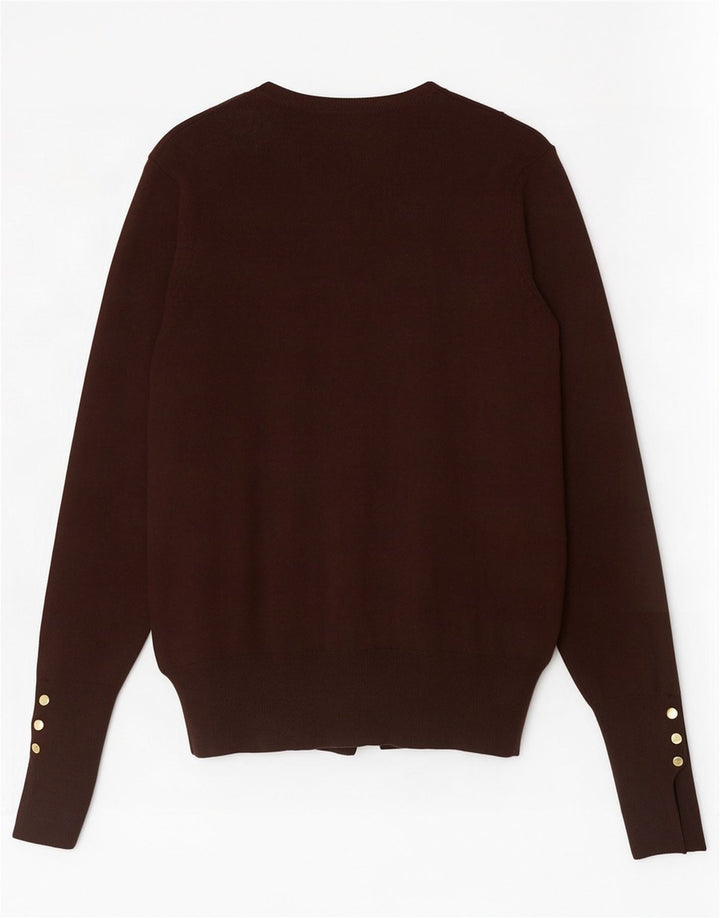 Maglione cardigan da donna Zara UK 10 piccolo in viscosa marrone