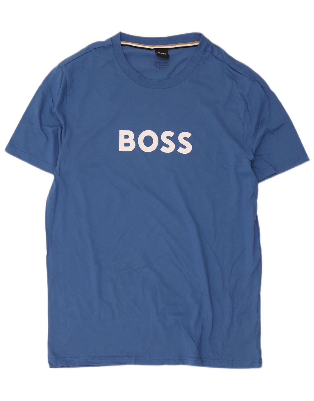Hugo Boss T-shirt grafica da uomo con vestibilità regolare, top grande in cotone blu