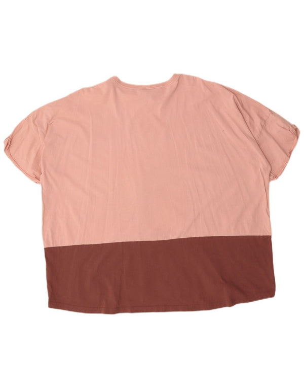 ELLESSE T-shirt grafica oversize da donna Top UK 10 Small Pink Colourblock