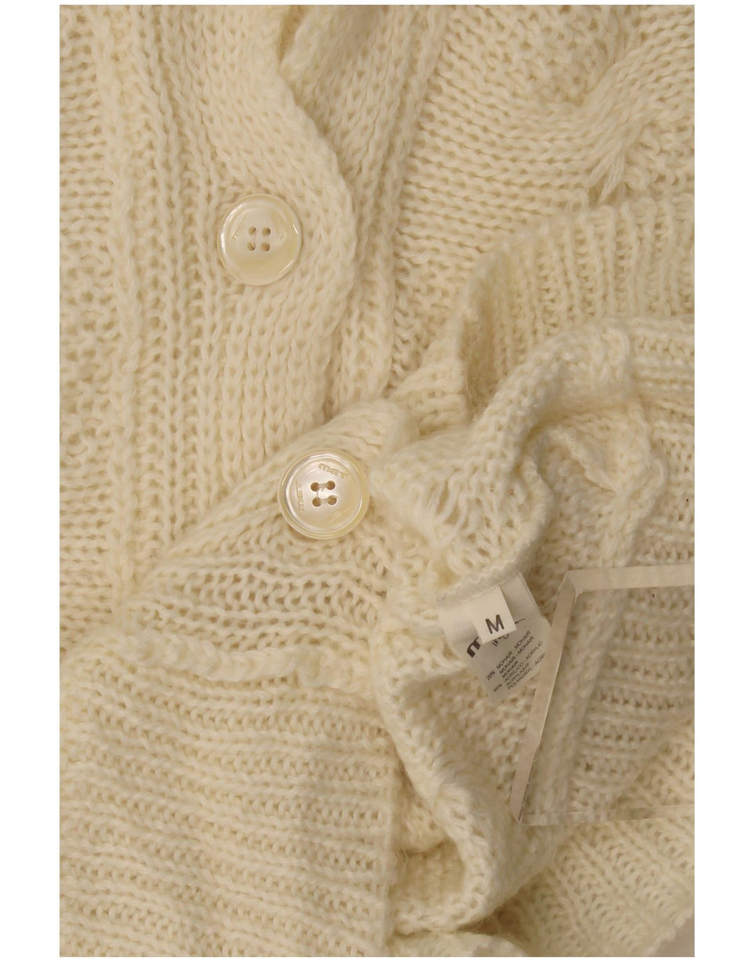 Maglione cardigan da donna MET UK 12 Mohair beige medio