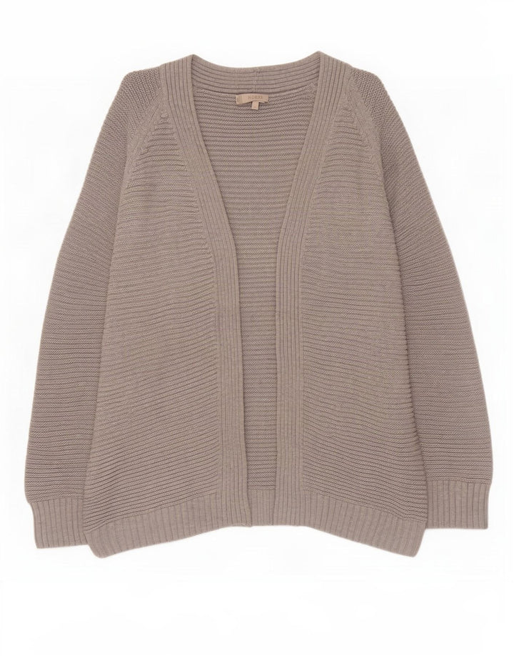 Maglione cardigan aperto da donna Hobbs UK 14 cotone grigio medio