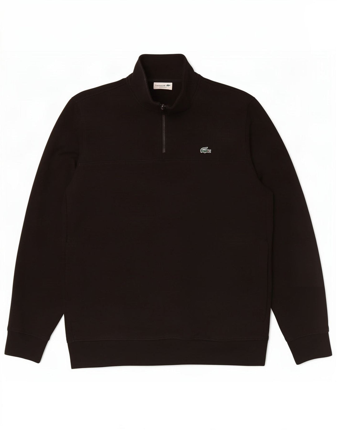 Felpa Lacoste da uomo con vestibilità classica e collo con zip, taglia 5 grande, nera