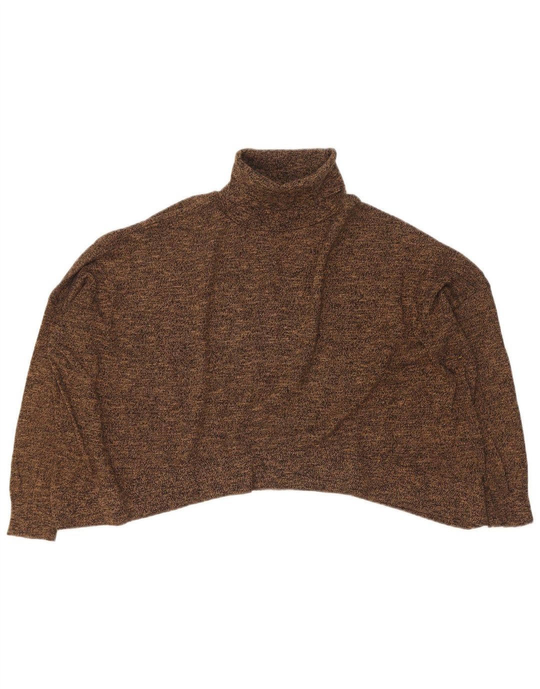 Maglione corto da donna Zara con collo alto, UK 14 Marrone medio screziato