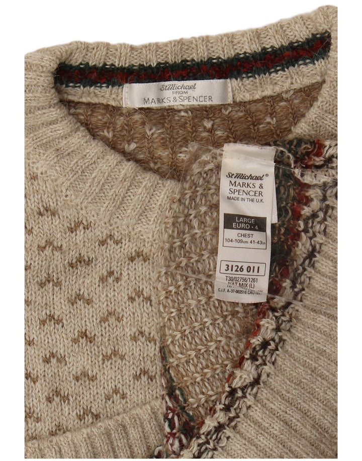 Marks & Spencer Maglione maglione girocollo da uomo St. Michael grande beige