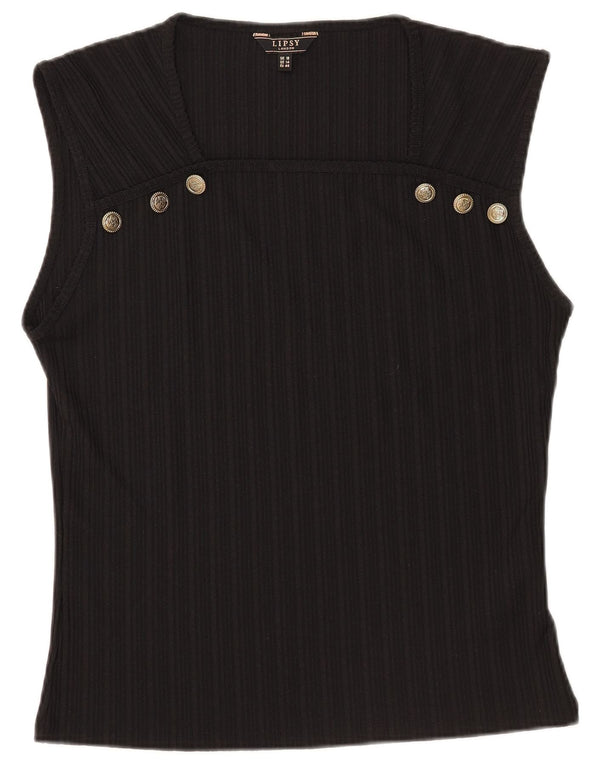 Top camicetta senza maniche da donna Lipsy UK 18 XL poliestere nero