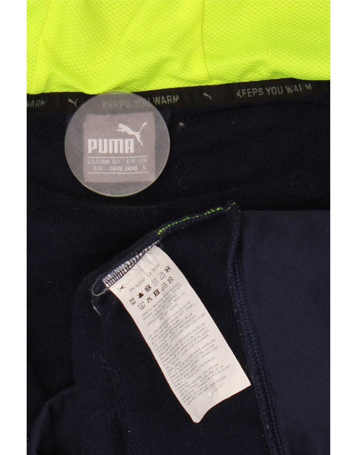 Felpa con cappuccio e zip da uomo Puma piccola in poliestere blu navy