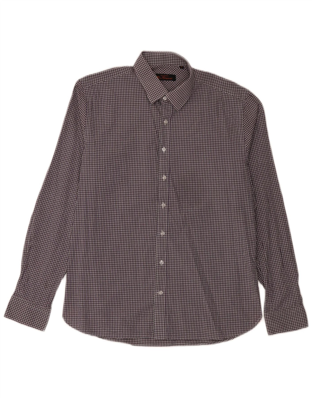 Camicia da uomo Ben Sherman taglia 16 grande cotone a quadretti viola