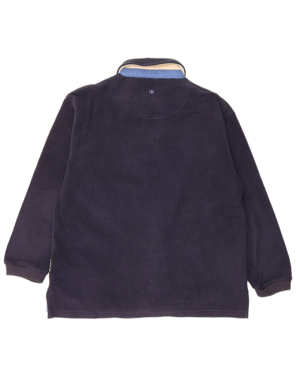 FAT FACE Maglione in pile da uomo Polartec vestibilità ampia con collo a polo XS blu navy