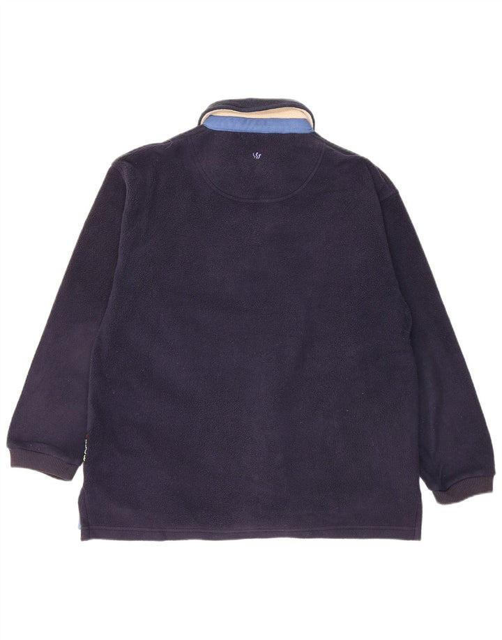 FAT FACE Maglione in pile da uomo Polartec vestibilità ampia con collo a polo XS blu navy