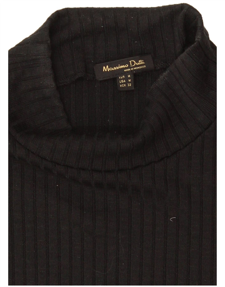 Massimo Dutti Abito maxi maglione da donna a maniche corte UK 12 Medio Nero