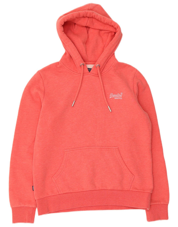 Felpa con cappuccio da donna Superdry UK 12 cotone rosa medio