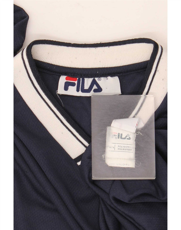 T-shirt da uomo Fila Top Small blu navy in poliestere color block