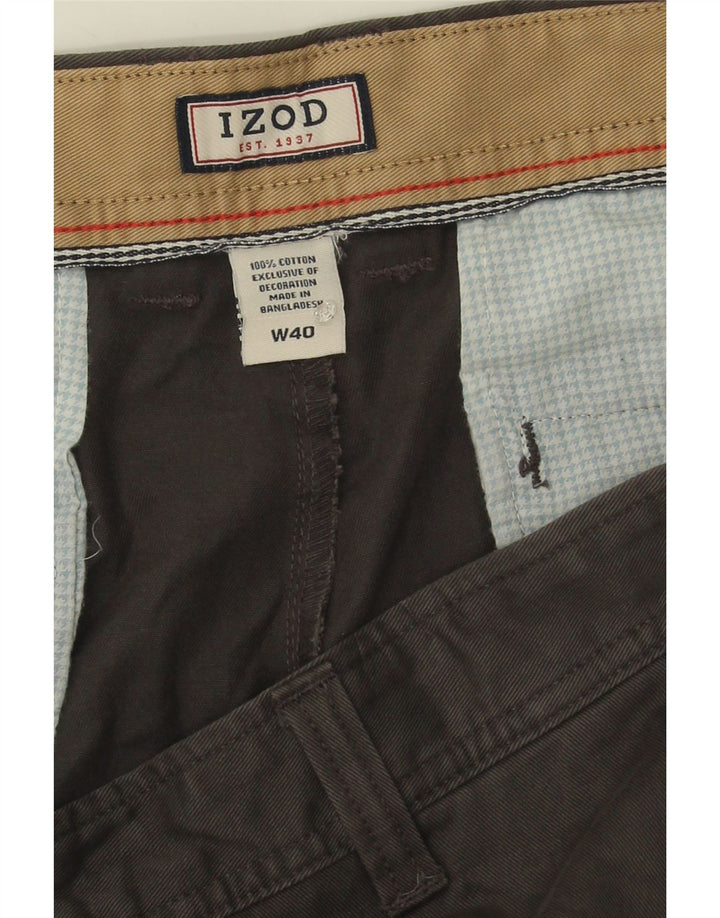 IZOD Mens Chino Shorts W40 XL Grey Cotton Vintage Izod and Second-Hand Izod from Messina Hembry 