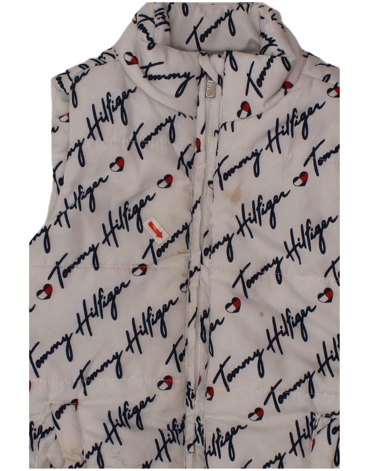 TOMMY HILFIGER Gilet imbottito con grafica per ragazze 3-4 anni Poliestere bianco