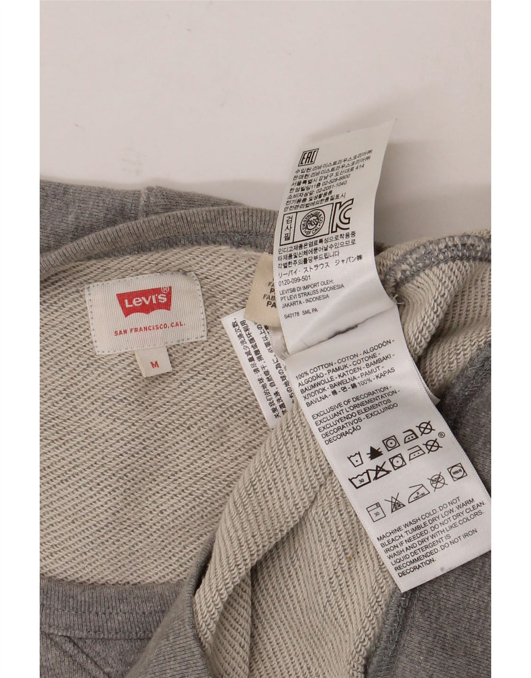 Levi's Felpa grafica da uomo in cotone chiazzato grigio medio