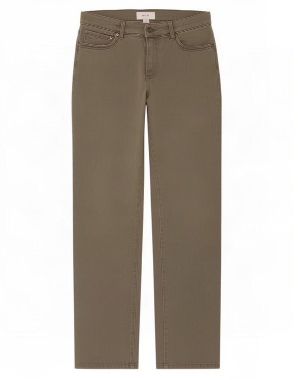 Jeans dritti da donna Marks & Spencer UK 12 medio W30 L29 cotone kaki