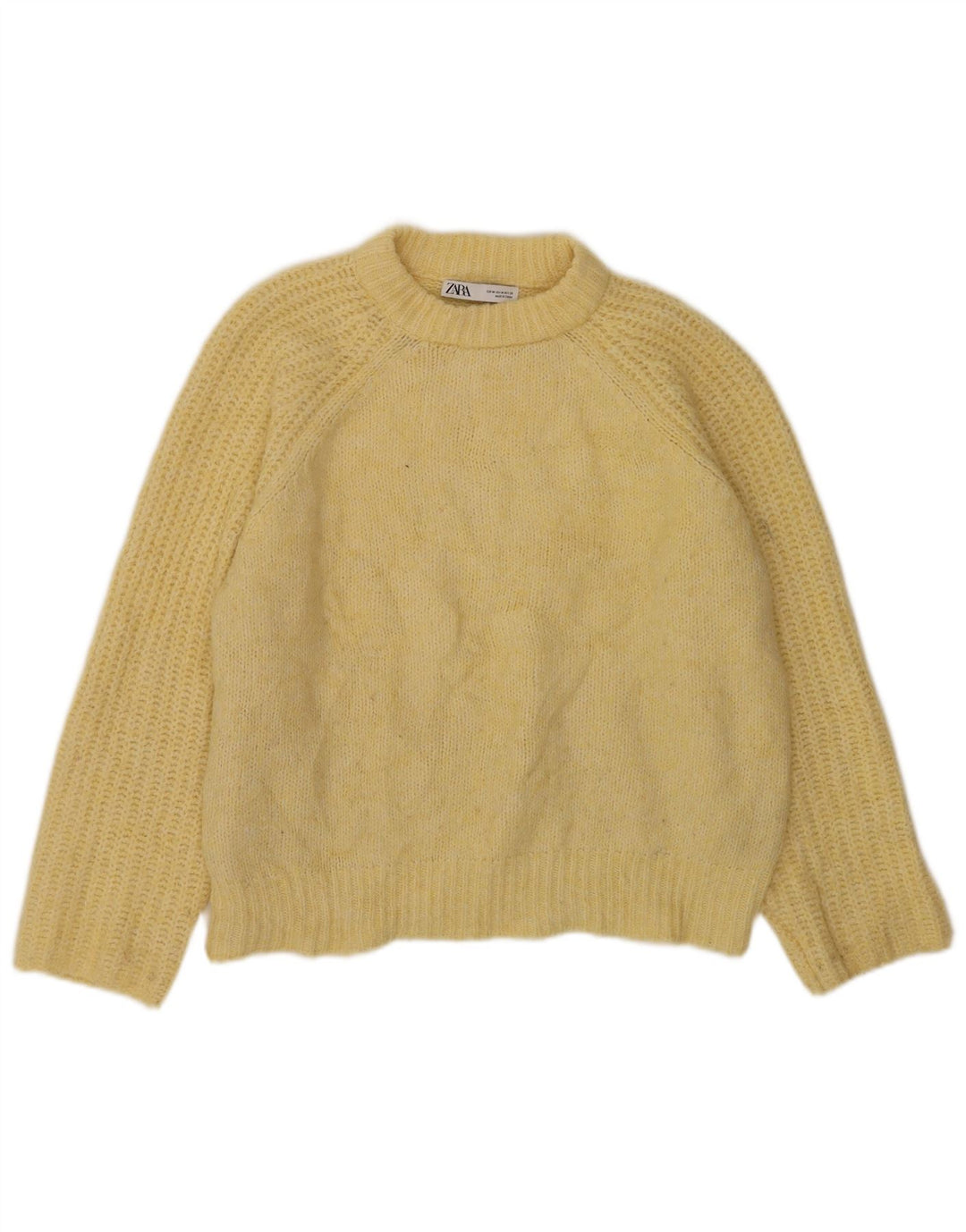 Maglione maglione girocollo oversize da donna Zara UK 14 giallo medio