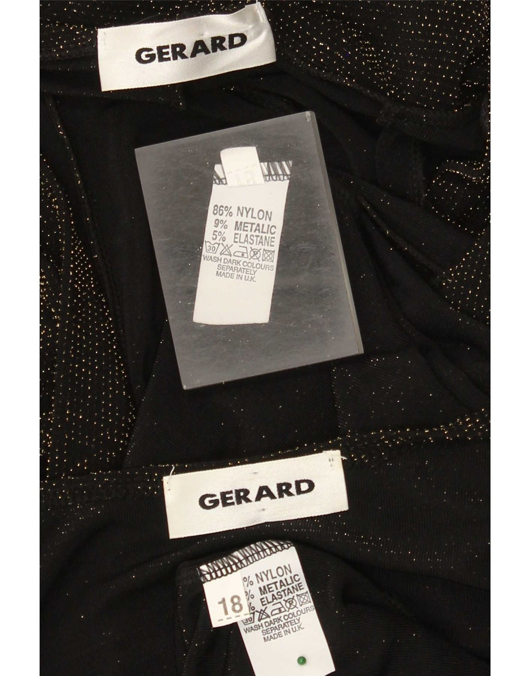 Set da 2 pezzi vintage da donna UK 18 XL nylon nero