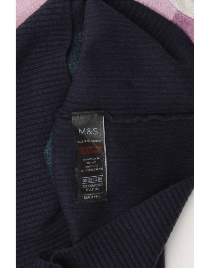 Maglione maglione a collo alto da donna Marks & Spencer UK 14 grande multicolore