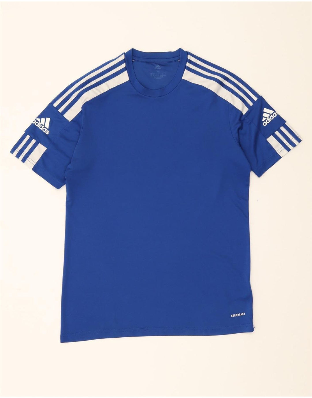 ADIDAS Mens Aeroready T-Shirt Top Medium Blue Polyester Vintage Adidas and Second-Hand Adidas from Messina Hembry 