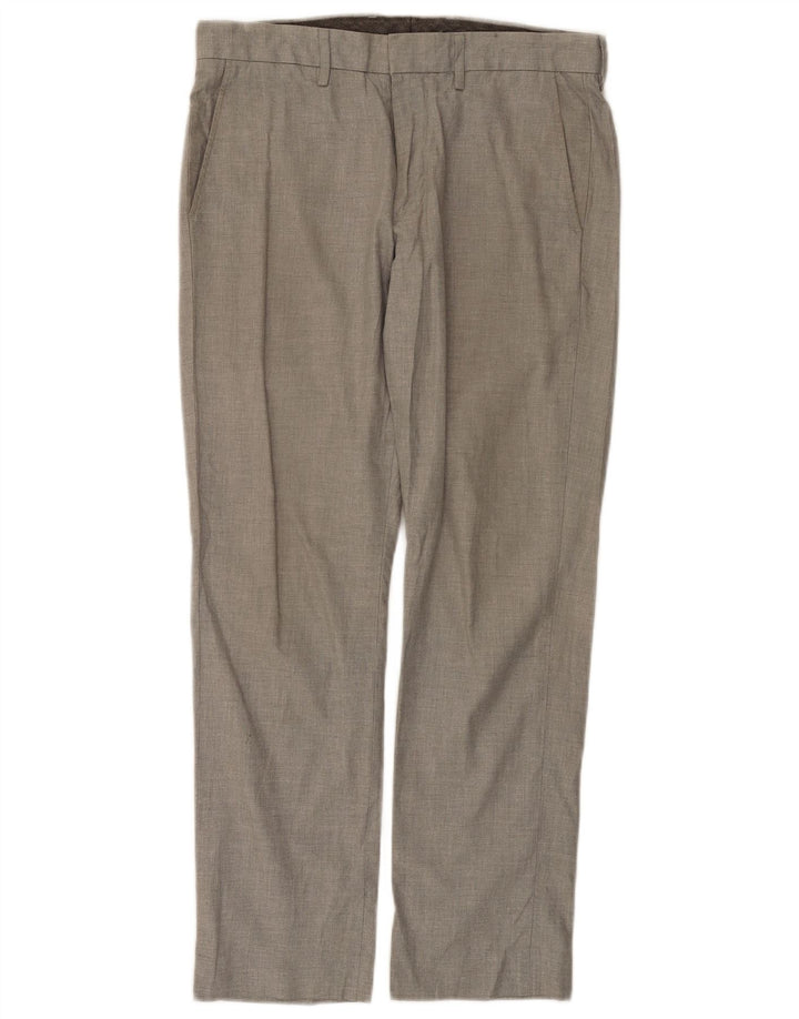 J. CREW Pantaloni chino dritti da uomo BOWERY W31 L30 cotone grigio