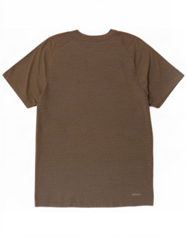 Adidas Mens Climalite Graphic T-Shirt Top Medium Khaki Polyester