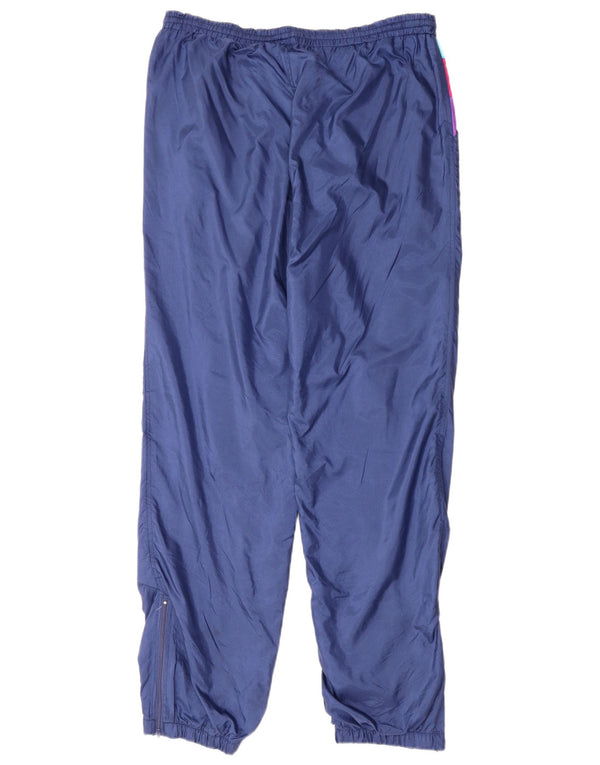 ADIDAS Mens Tracksuit Trousers Joggers Large Navy Blue Colourblock Nylon
