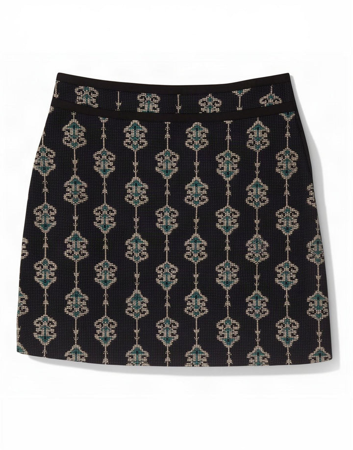 Minigonna da donna Zara XS W24 poliestere Paisley blu navy