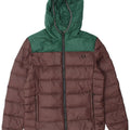 Giacca imbottita con cappuccio da uomo Fred Perry UK 38 Nylon color block marrone medio