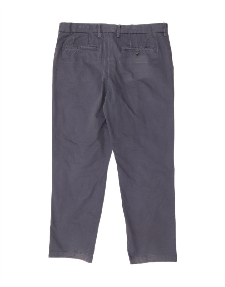 Pantaloni da abito dritti Marks & Spencer da uomo blu Harbour W36 L29 Navy