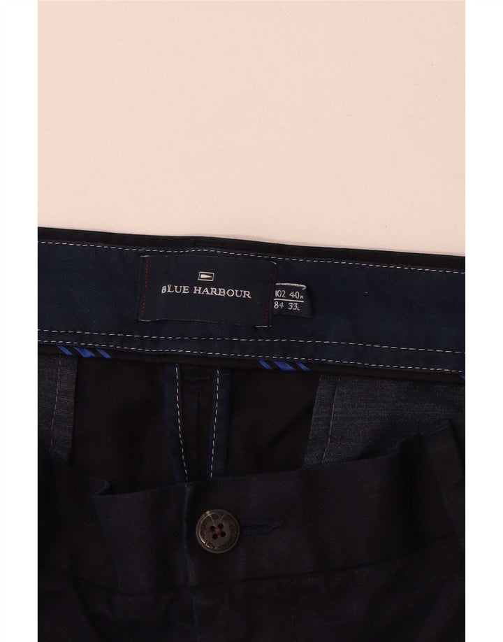 Pantaloni chino dritti Marks & Spencer da uomo blu Harbour W40 L33 Navy