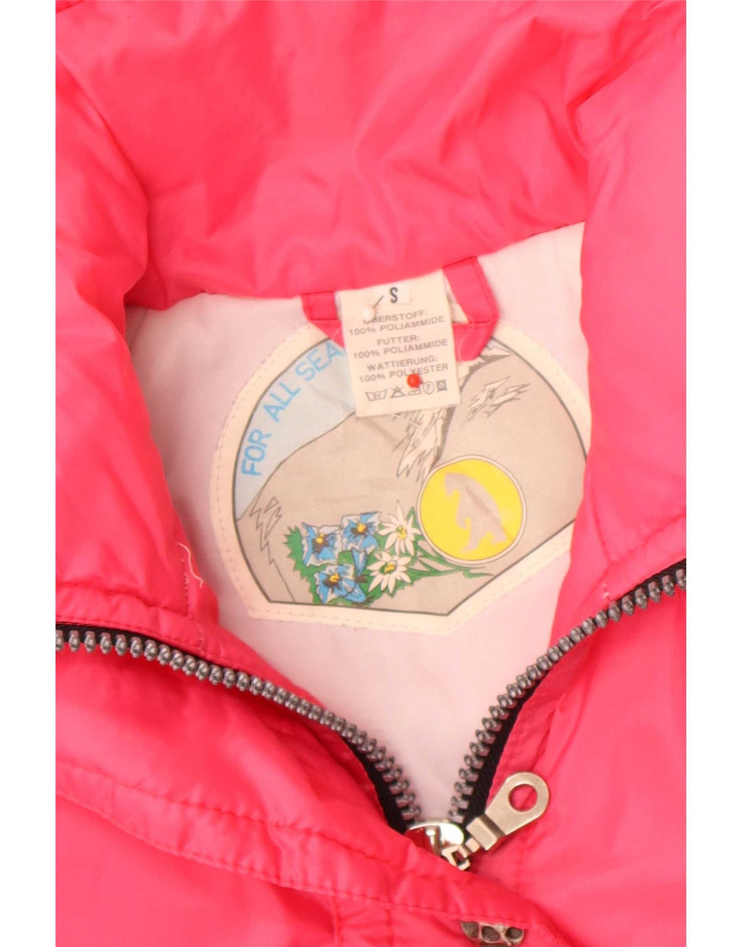 Giacca a vento da donna vintage UK 10 piccola rosa in poliammide